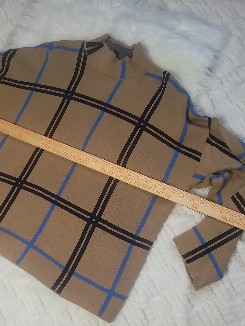 Eloquii Mock Neck Plaid Window Pane Sweater Size 18/20 - Picture 6 of 6